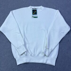 VTG Pro Spirit Select Sweats Women's M White Blank Crew Sweatshirt USA Made NWT*
